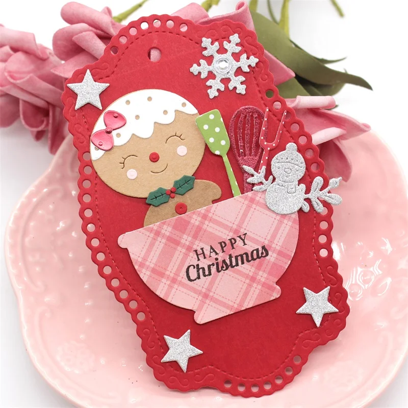 

KLJUYP Cute Gingerbread Man Metal Cutting Dies Scrapbook Paper Craft Decoration dies scrapbooking 08031