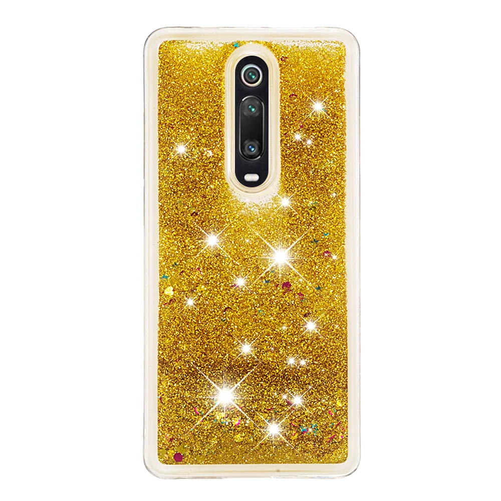 Gold Блестящий чехол для Xiaomi mi 9 T Pro Cute Bling Dyna mi c Liquid Full Cover Xao mi Red mi K20 Xio mi 9 T 9 T Мягкий силиконовый чехол s - Цвет: Gold
