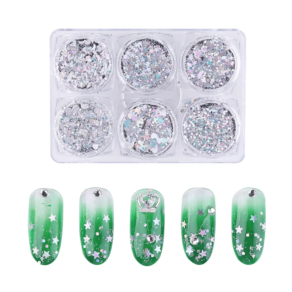 BGVfiveNail Art Flake Glitter Sequins Colorful Shiny Decorations Manicure Beauty Sequins Eye Makeup Accessories - Цвет: NO.1