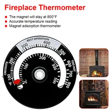 Ventilador de lareira magnética fogão termômetro para log madeira queimador tubo churrasqueira forno medidor temperatura ferramenta ferramenta forno churrasco