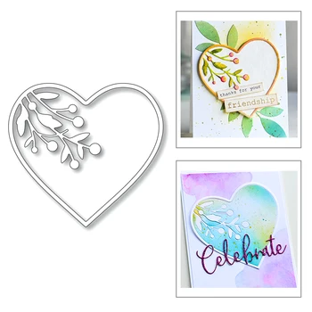 

Father's Day Heart Leaves Frame 2020 Hot New Metal Cutting Dies Foil For DIY Scrapbooking Paper and Card Making Craft No Stamps