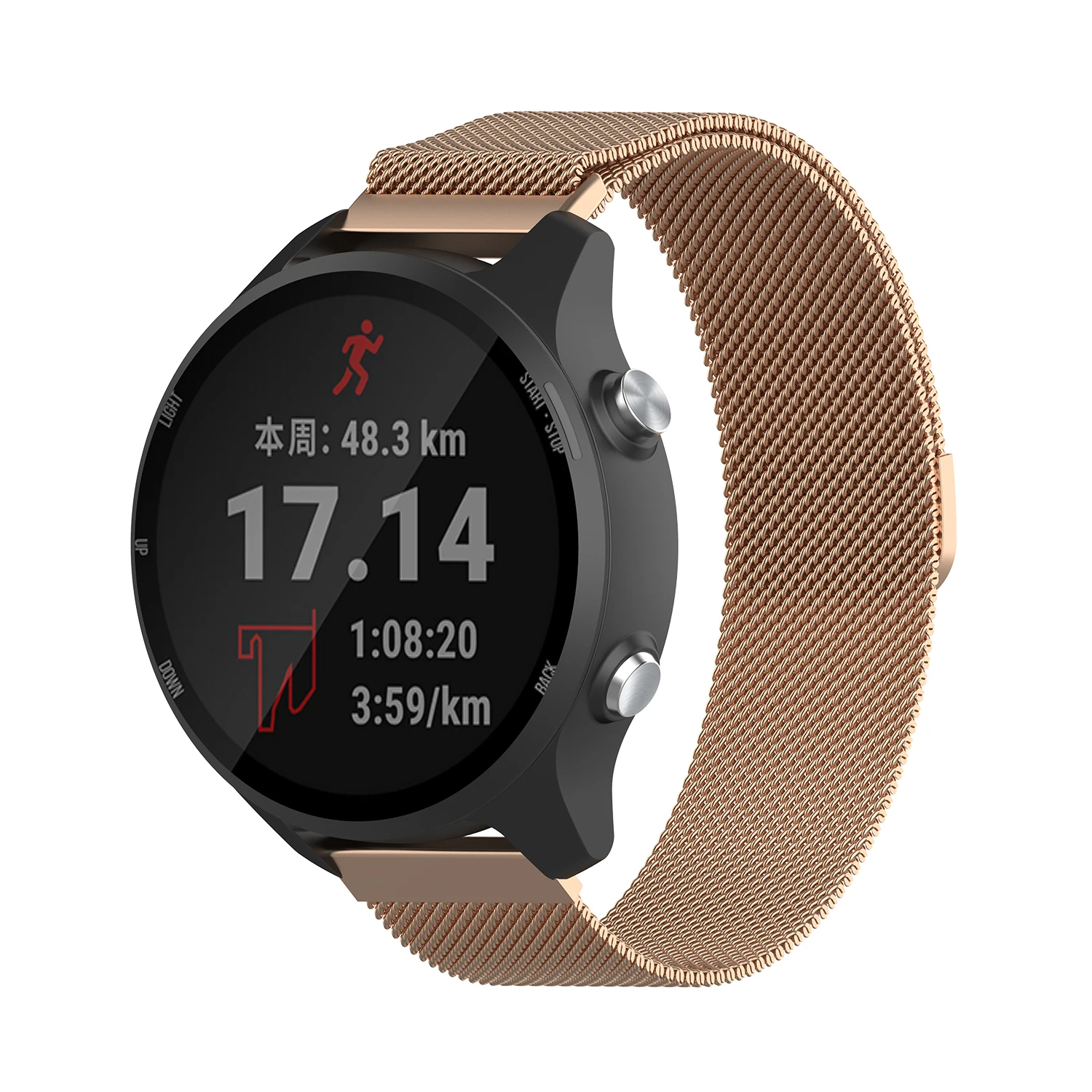 Ремешок для Garmin Forerunner 245 м ремешок 20 мм Высокое качество Миланская нержавеющая сталь металлический магнитный всасывающий сменный Браслет - Цвет: A2