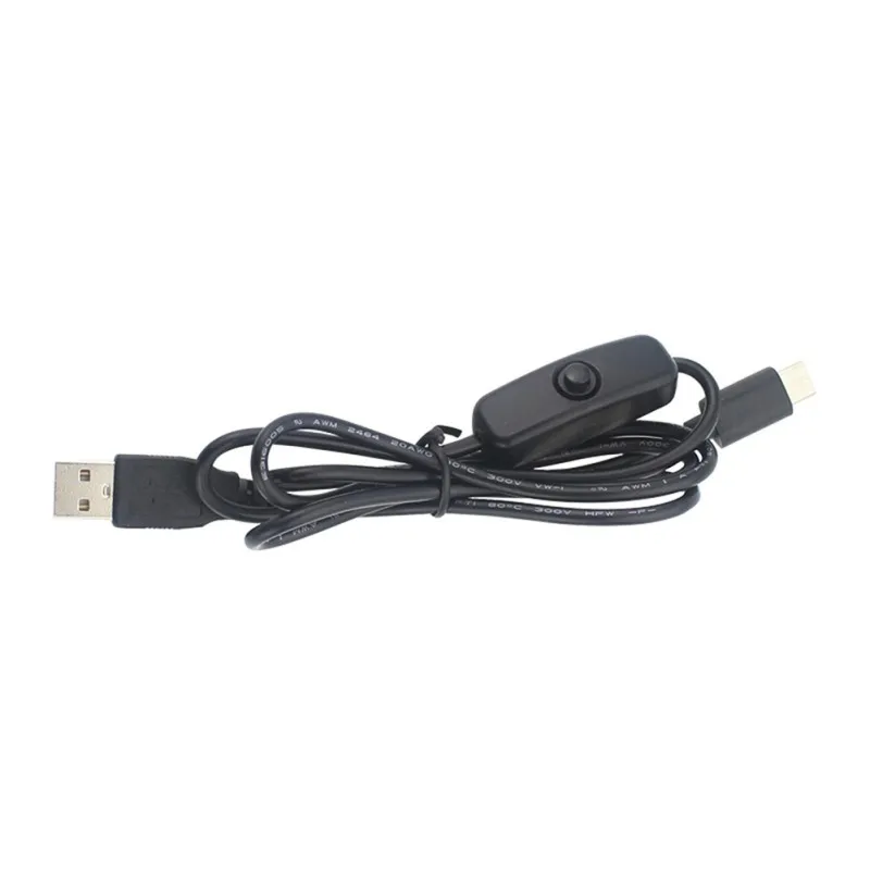 Питание кабель 5V 3A USB к Тип-c USB адаптер зарядки шнур с выключателем линии для Raspberry Pi 4 линейных Питание аксессуары