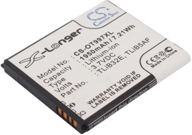Cameron sino 1950 мАч батарея для ALCATEL Работает с любым оператором, Linkzone MW41 MW41 MW41TM 4G в одно касание 5035 OT-5035X OT-5036D OT-997 OT-997D OT-5035D