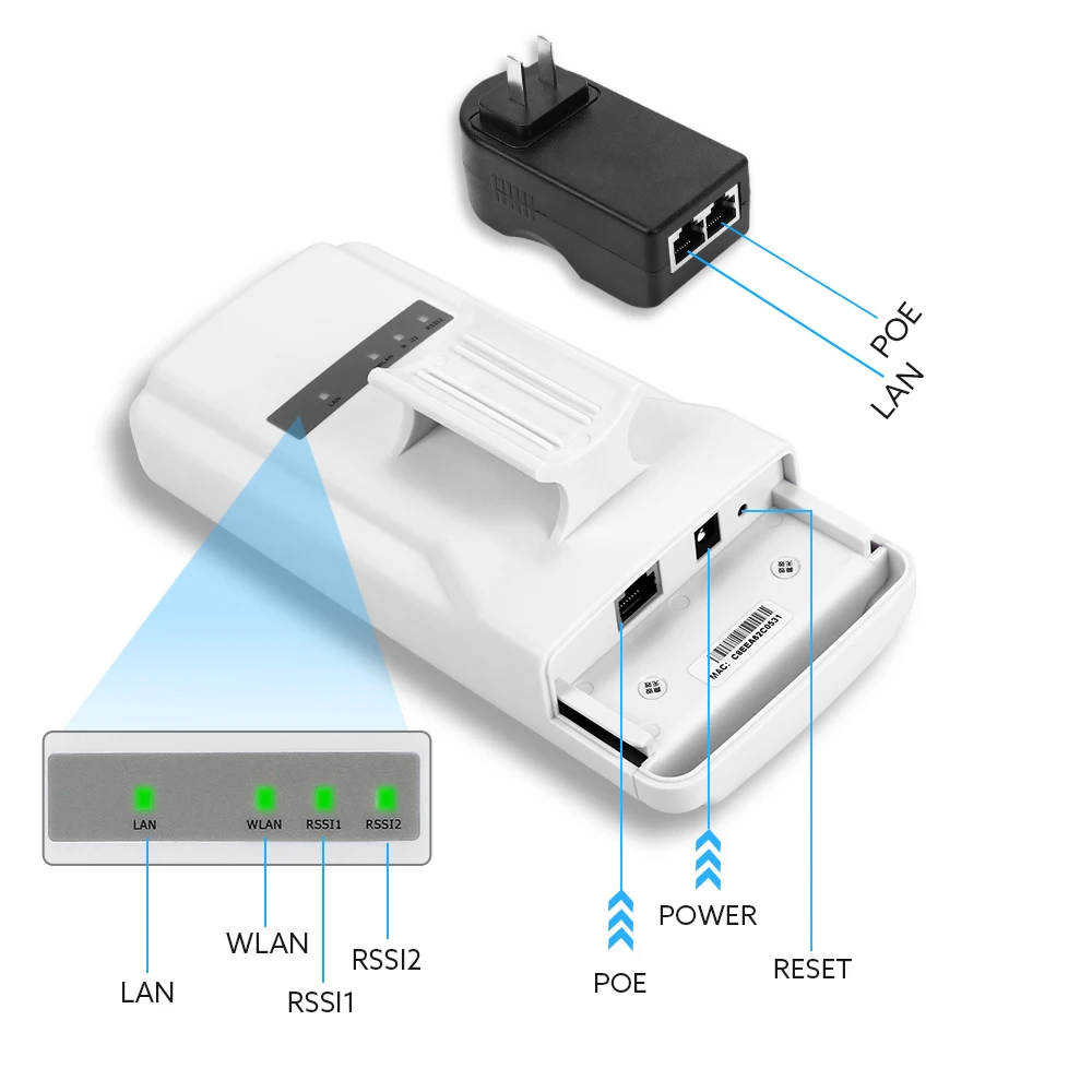 2 Chiếc Không Dây Mở Rộng Sóng Wifi 5Ghz WiFi Cầu CPE Ngoài Trời Router Wifi 4G 5.8Ghz 450Mbps Repetidor tầm Xa Điểm Truy Cập