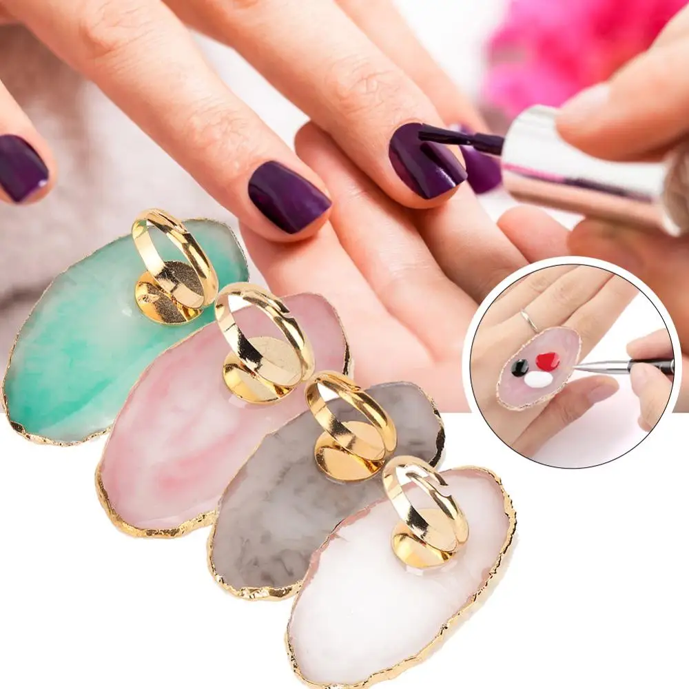 

Nail Polish Organizer Nail Display Resin Mini Nail Art Gel Polish Color Mixing Plate Tips Display Manicure Tool