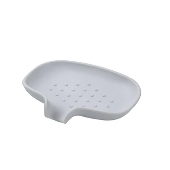 

Silicone Rubber With Drain Anti Slip Storage Shower Solid Modern Soap Dish Organizer Bathroom Sink Kitchen Counter Desktop Home