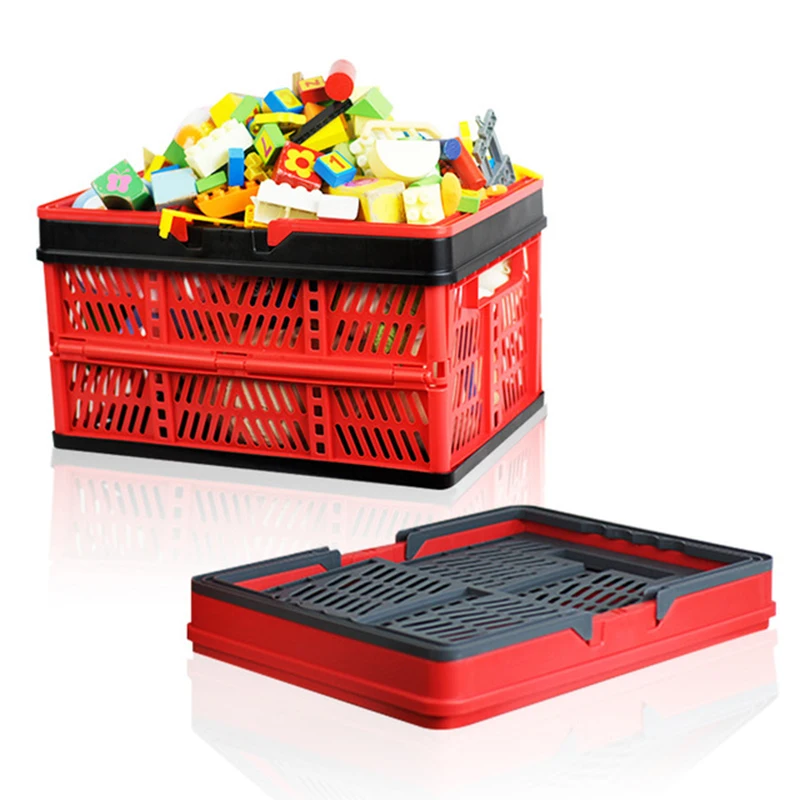 

1PCS Folding Shopping Basket Convenience Store Storage Basket Multipurpose Large Plastic Picnic Basket Portable Home Storage