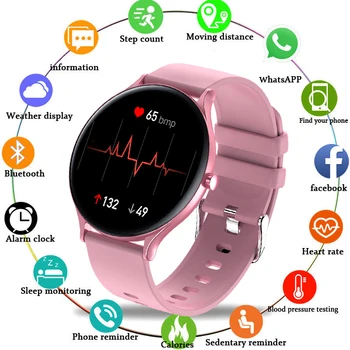 

LIGE 2020 New Color screen Smart Watch women men Heart Rate Blood Pressure Monitoring Fitness Tracker SmartWatch for Android IOS