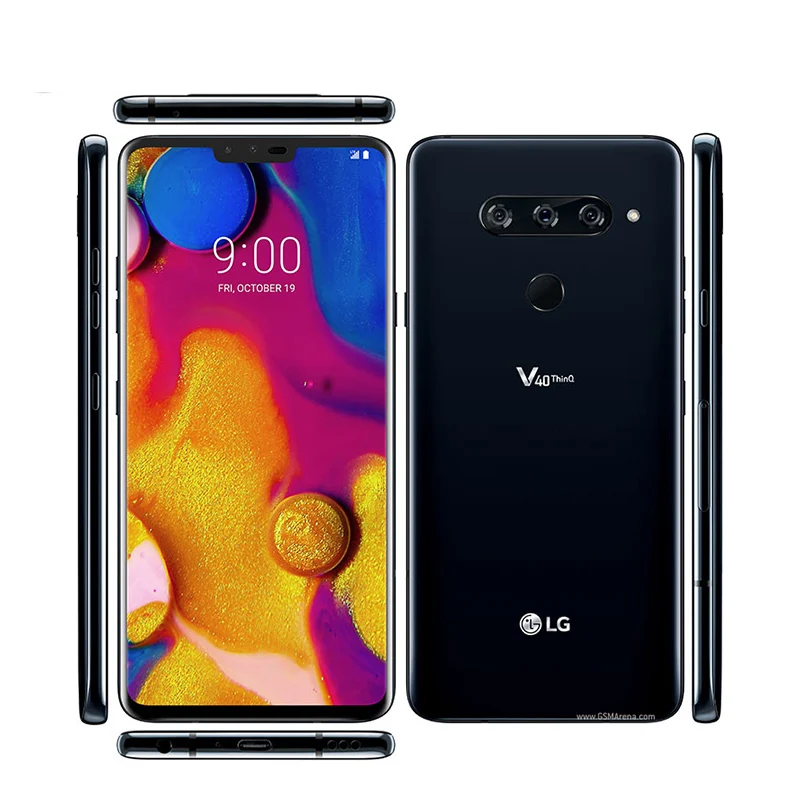 LG V40 ThinQ 6," 6 ГБ ОЗУ Android Восьмиядерный двойной фронтальный 3 тыловых камеры отпечатков пальцев Смартфон V405UA/V409N/V405EBW