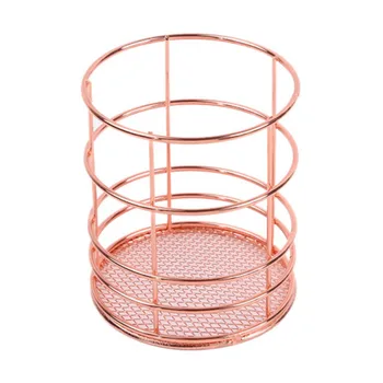 

Rose Gold Storage Basket Weave Ins Fashion Storage Iron Baskets Home Garden Organization Pink Desk Office Accessories