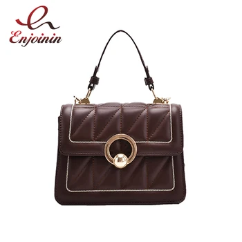 

Lingge PU Leather Crossbody Bags for Women 2021 Branded Shoulder Handbag Ladies Trending Handbags and Purses Flap Bags