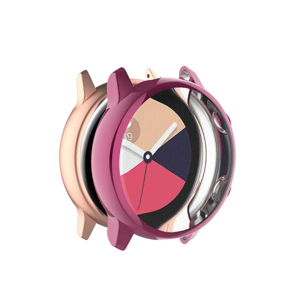Чехол для часов samsung galaxy Watch active/R500, чехол, покрытие, цветной прозрачный мягкий ТПУ Пластиковый защитный чехол - Color: Plating red