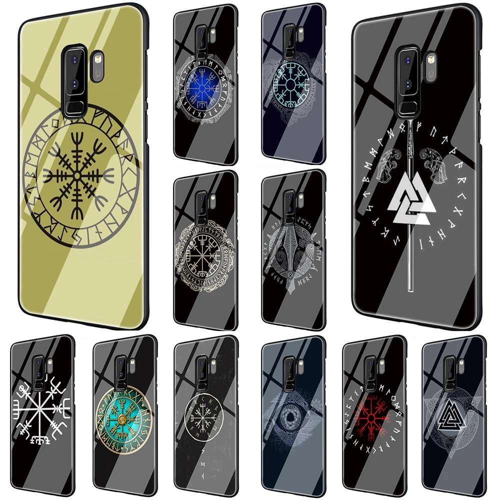 

EWAU Viking Vegvisir Odin Nordic Tempered Glass Phone Cover Case For Galaxy S7 edge S8 9 10 Plus Note 8 9 10 A10 20 30 40 50 60 70