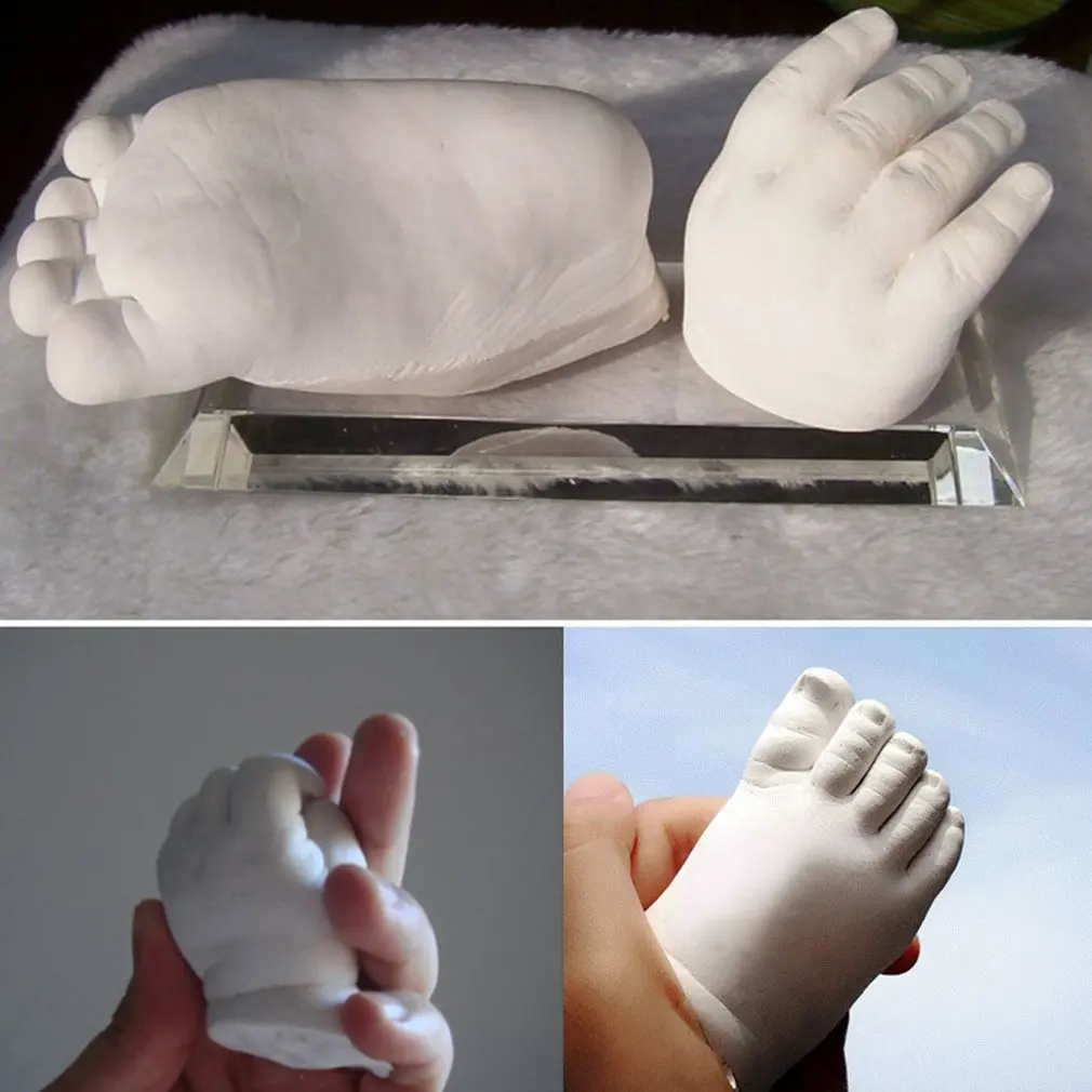3D штукатурка литья клон порошок Дети отпечатки рук следы детские руки и ноги литья мини-набор безопасности процесс укрепления