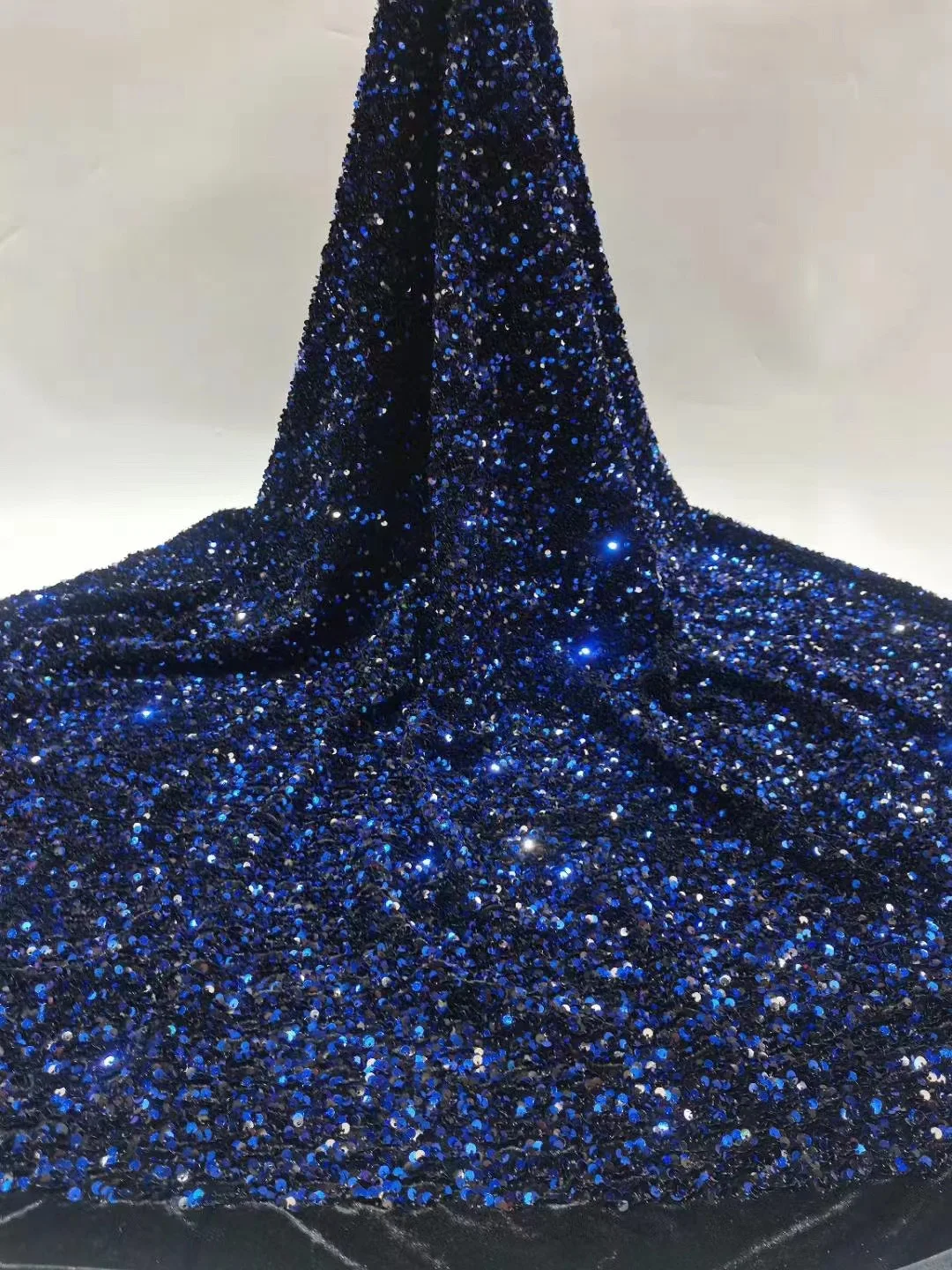 

African Velvet Lace Fabric 2021 High Quality Lace Design Embroidery Sequin Lace Mesh Fabric Evening Dress D4204