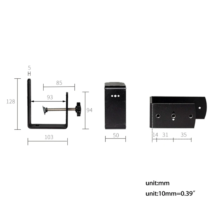 Universal C Shape Table Mount Clamp for Fittings Metal Desk Clip Hose Microphone Stand Base Aluminum Alloy Mount Holder,microphone mount clamp,desktop mounting clip