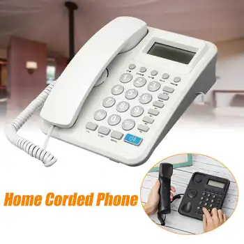 

White/Black Desktop Home Business Office Corded Phone Telephone LCD display Redial Flash Function