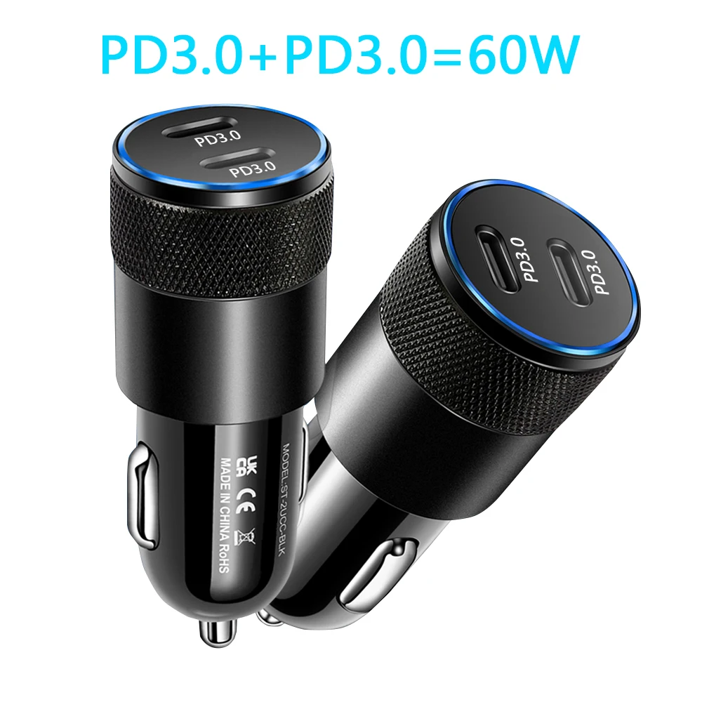 USB Car Charger Quick Charge 4.0 QC4.0 QC3.0 QC SCP 5A PD Type C 60W Fast Car USB Charger For Mobile Phone 65w charger