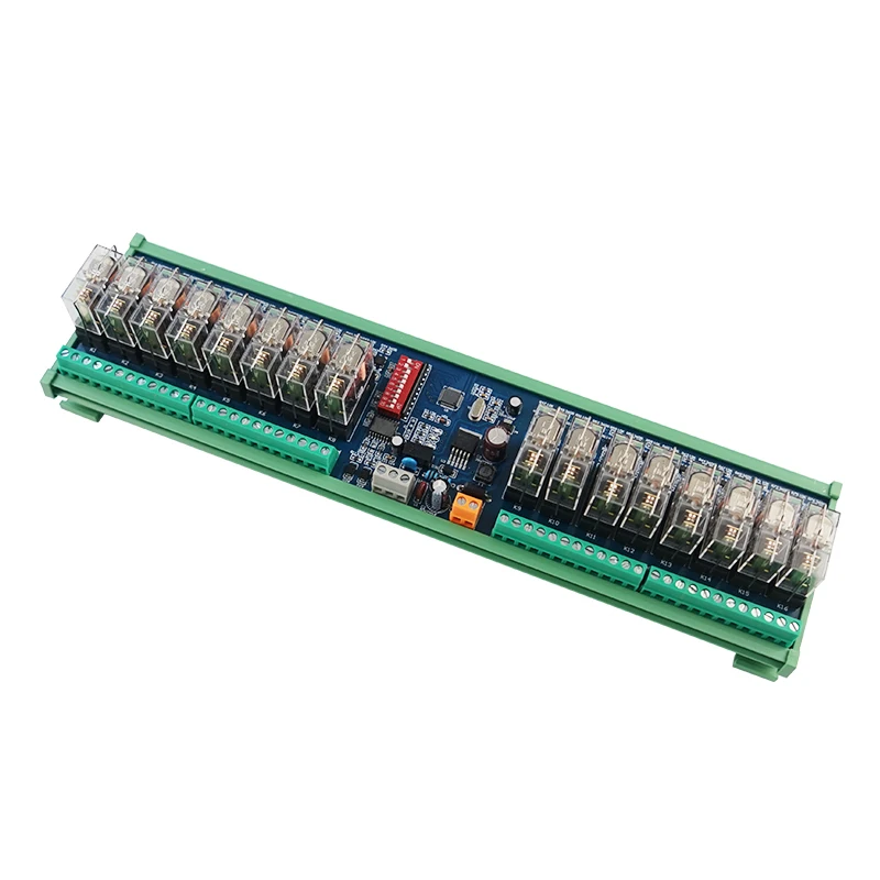 16-канальный DC 12V 24V RS485 Связь триггерный релейный модуль MODBUS RTU дистанционного