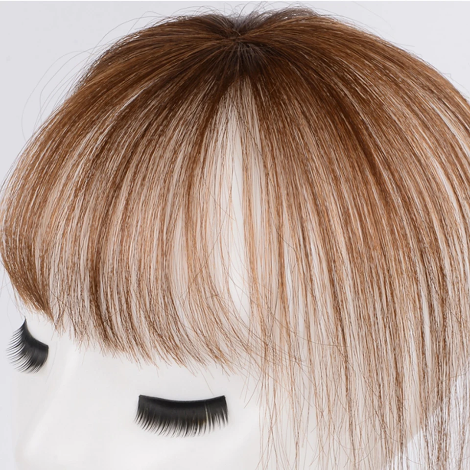 

Allaosify 11inch Topper Toupee Hairpiece Clip In One Piece Hair Extension Synthetic Hair with Bangs for Women 4 Color Clip Ins