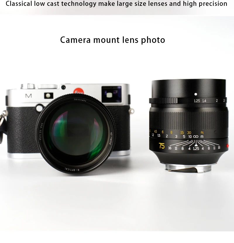 7artisans Стандартный портретный дальномер 75 мм F1.25 M-mount объектив для камер Leica M-M M240 M8 M9 M10 для sony A9 A7M3 canon EOSR Z6