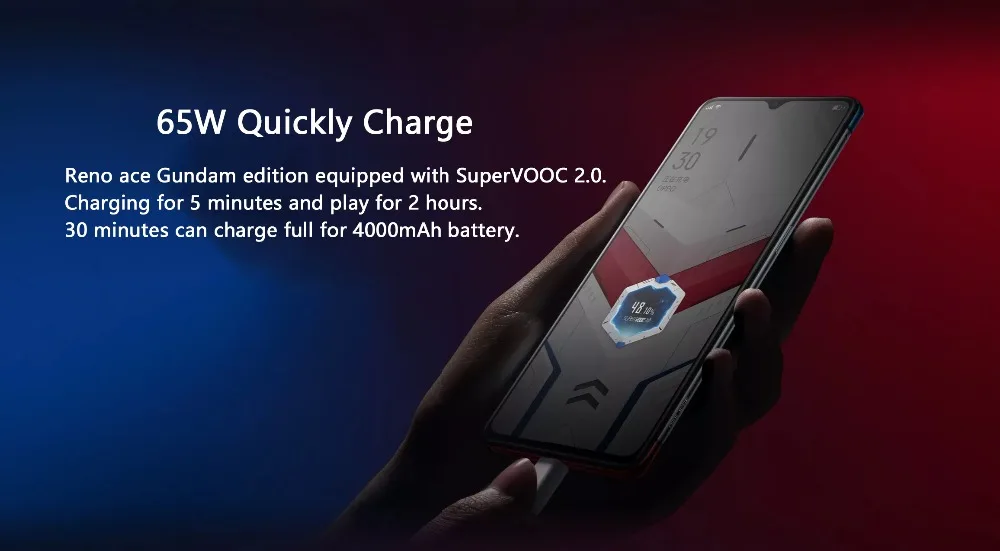 Oppo Reno Ace 90HZ AMOLED экран мобильного телефона Snapdragon 855 Plus 8G ram 128G rom 65W Super VOOC gps wifi