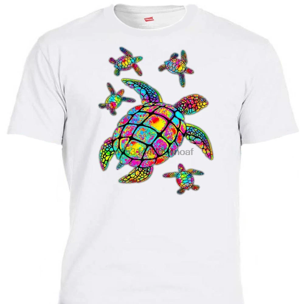 Красочные TURTLESFolk арт плавательный черепахи оригинальные произведения искусства