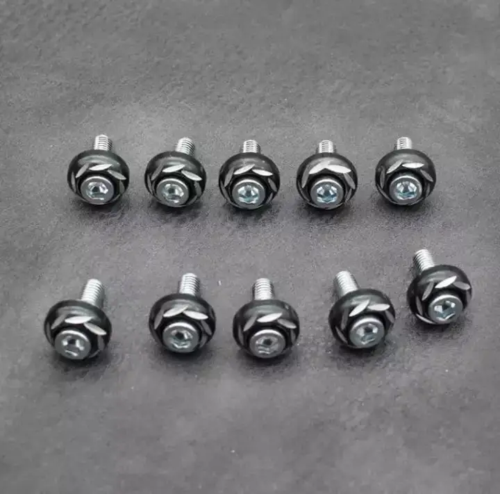 CNC Motorcycle Screw Nut Alloy Color Plate Coverset Cowling Motorcycle Aluminum Washer Body Cover Skru Part 1pc motorcycle screw caps bolt nut covers motorcycle nut covers