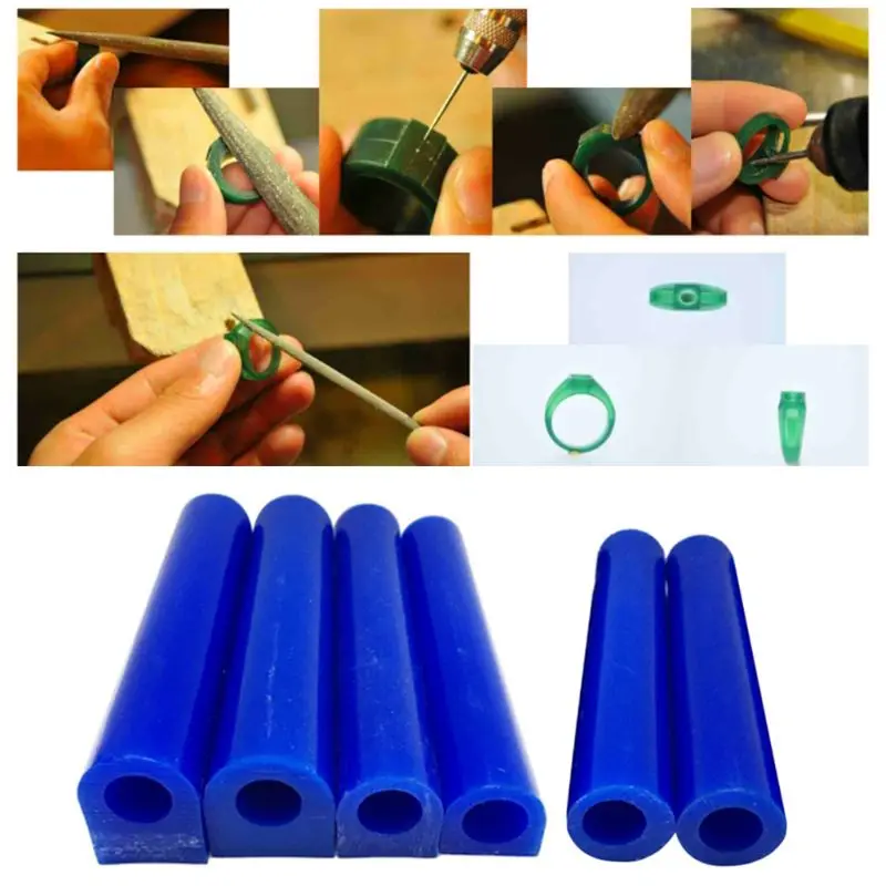 Stampo per tubo ad anello in cera Verde Liscio Strumento per la creazione di gioielli da intaglio di alta qualità Circa 34 mm/1,3 pollici 