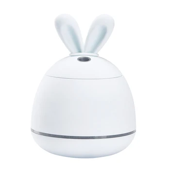 

200ML USB Rabbit Shape Air Humidifier Ultrasonic Cool-Mist Adorable Mini Aroma Humidifier for Office Home Living Room Bedroom Wh