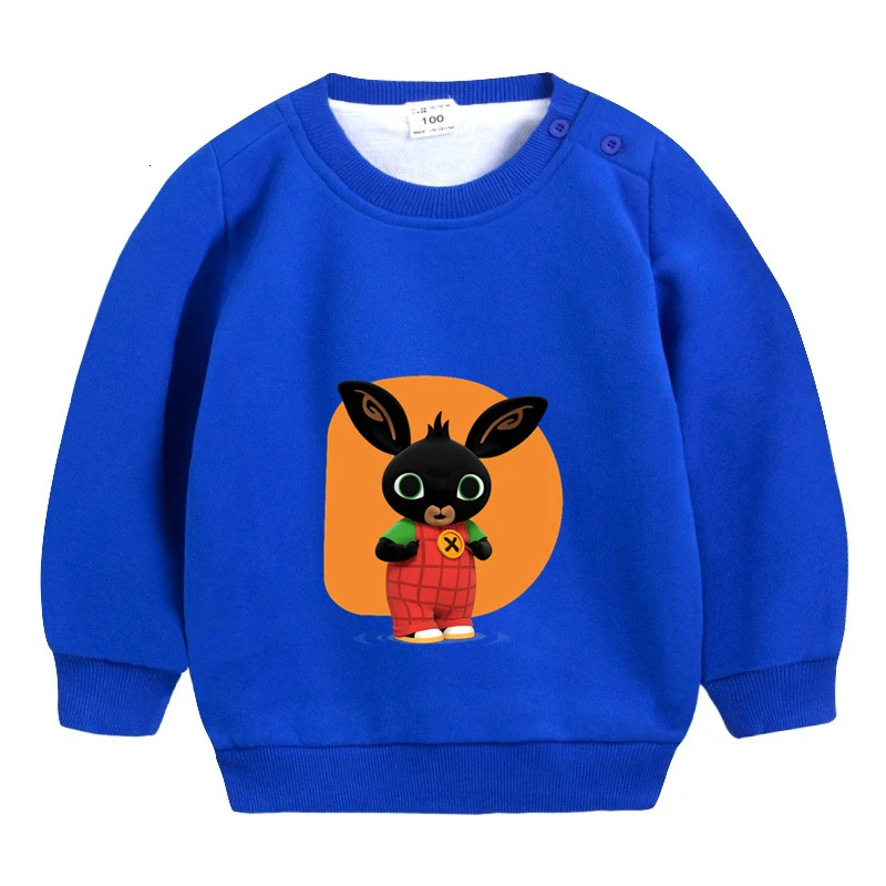 Зимняя От 3 до 9 лет, бархатный свитер с рисунком кролика из аниме Бинг плюс, Забавный комбинированный цветной детский топ с круглым вырезом и рисунком для маленьких мальчиков и девочек - Цвет: as picture