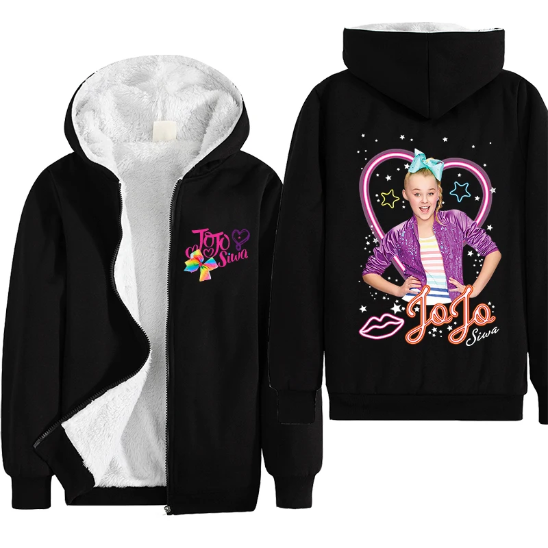 

RPZ Cross-border e-commerce 2020 new eBay explosion models JOJO SIWA children's clothing plus velvet coat Does not fade