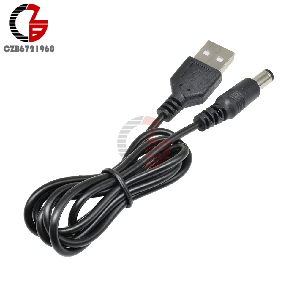 Zeizafa Cavo connettore maschio a femmina USB a spina 5,5 mm x 2,1 mm 5 V presa di alimentazione presa di ricarica cavo adattatore di prolunga USB maschio a DC 5,5 x