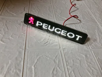 

Car Chrome Front Hood radiator Grille Emblem LED Lights for Peugeots 107 108 206 207 308 307 508 2008 3008 Automotive goods