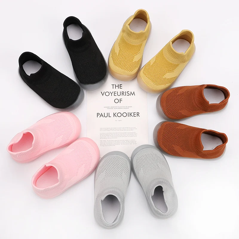2020 Autumn Baby Girls Boys Casual Shoes Soft Bottom Toddler Shoes Comfortable Non-slip Outdoor Children KIds Knitted Shoes