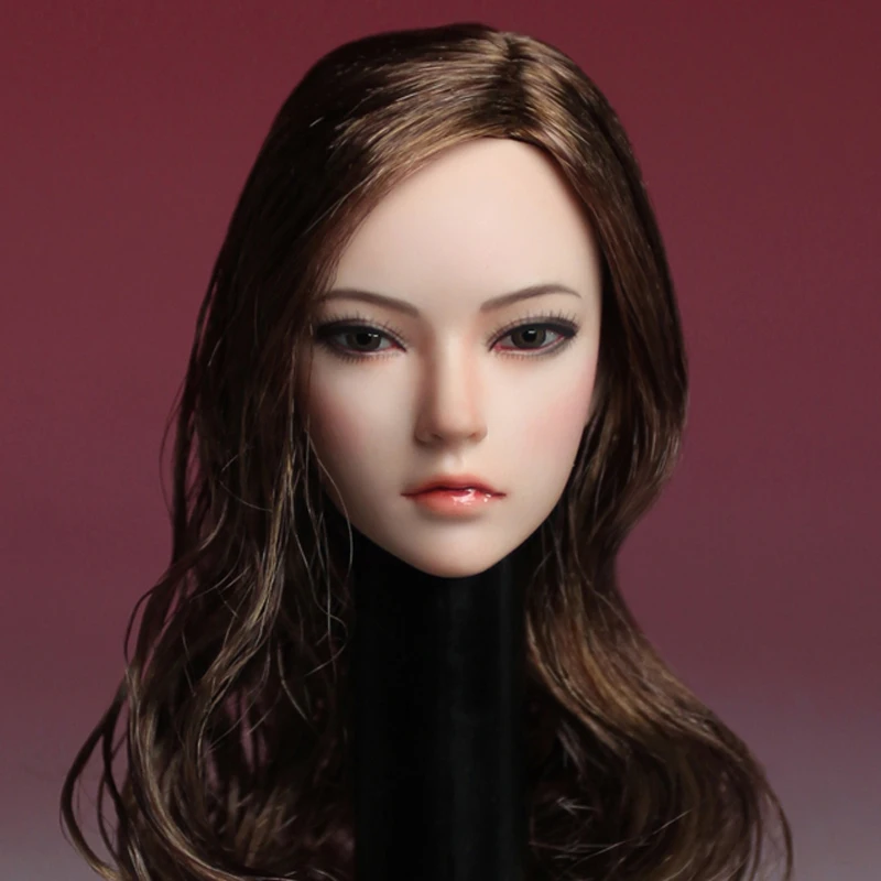 1/6 Female Head Sculpt 2in.PVC Carved Model GACTOYS Planted Hair F PH TBL Figure 