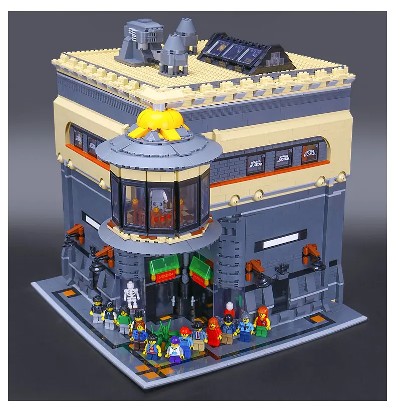 DHL 15015 5003 шт. города улица в музей динозавров модель здания комплект блоки образовательные игрушки для детей, подарки на день рождения