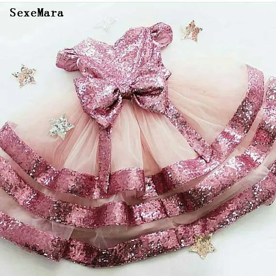baby pink glitter dress
