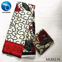 LIULANZHI африканская шелковая восковая ткань с разноцветными принтами нигерийская ткань сатин 4+ 2 ярдов шифон Французская ткань ML8X170-ML8X195