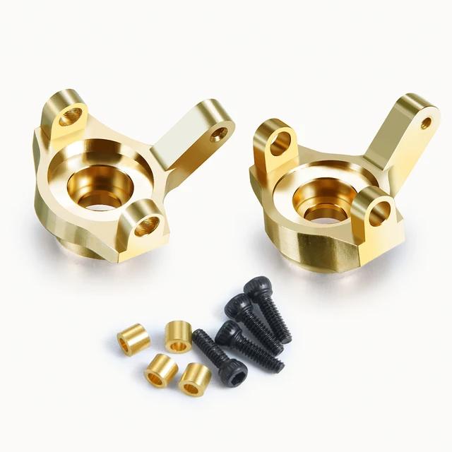 YEAHRUN 2Pcs Brass Front Steering Knuckle Set Counterweight for Axial SCX24 90081 Deadbolt 1/24 RC Car Accessories Upgrade Parts