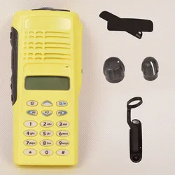 Kit de réparation de walkie walkie jaune, boîtier extérieur de remplacement (LCD + haut parleur + micro) pour Motorola GP380 Radio bidirectionnelle 
