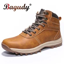 

Super Warm Plush Men's Winter Boots Split Leather Ankle Boots Casual Motorcycle Boot Waterproof Men's Boots Winter Shoes 39-48