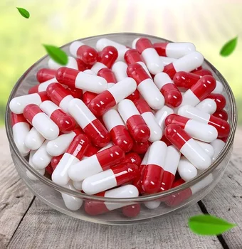 

500pcs1000pcs Size 0 Empty Capsules! Hollow Gelatin Red-White Colored Capsules, 0 Empty Separated Medicine Powder Capsules