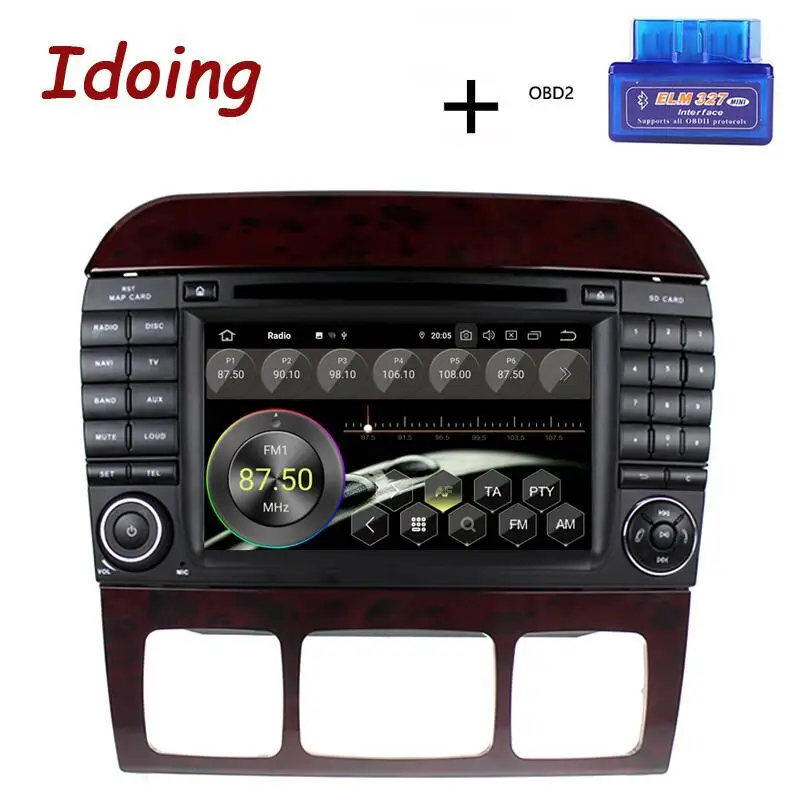 Standard with OBD Idoing " PX5 4G+ 64G 8Core 2Din Andriod 9,0 автомобильный Радио, DVD, GPS мультимедийный плеер для Mercedes-Benz CL55 600 ips экран навигации - Цвет: Standard with OBD