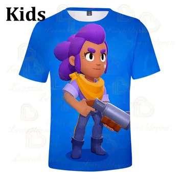 

POCO Shelly 8 To 19 Years Kids T-shirt Shooter Game Leon 3D Printed Tshirt Boys Girls Brawling Cartoon T-shirt Tops Teen Clothes