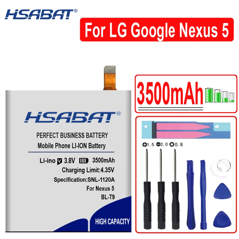 HSABAT 3500 мАч BL-T9 для LG Google Nexus 5 батарея E980 Nexus G D820 D821 Nexus5 Megalodon D8 для LG Nexus 5 батарея