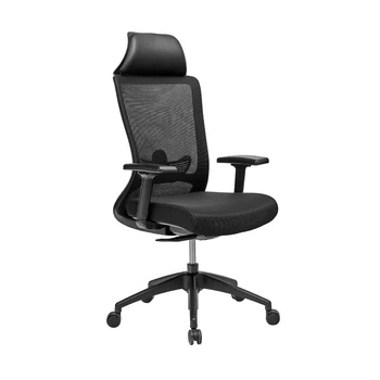 

Durable Office Chairs with Comfortable Headrest Black Mesh Chairs for Computer Working Strong Armrest Stable Nylon Foot