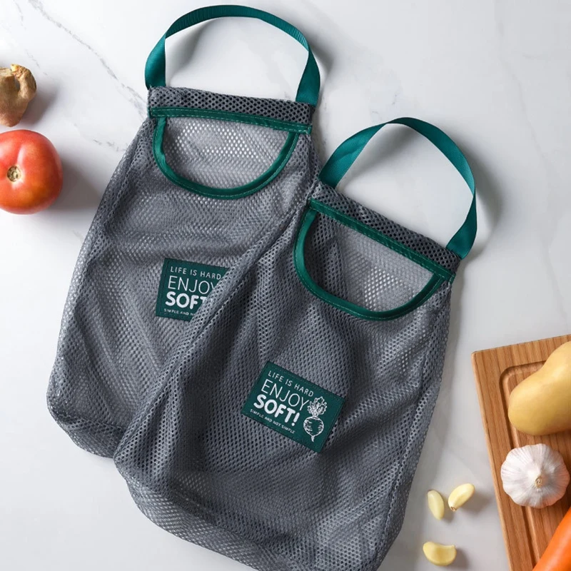 

Kitchen Garbage Trash Storage Bag Onion Holder Vegetable Potato Hanging Mesh Fruit Ginger Organizer Container Garlic Food Saver
