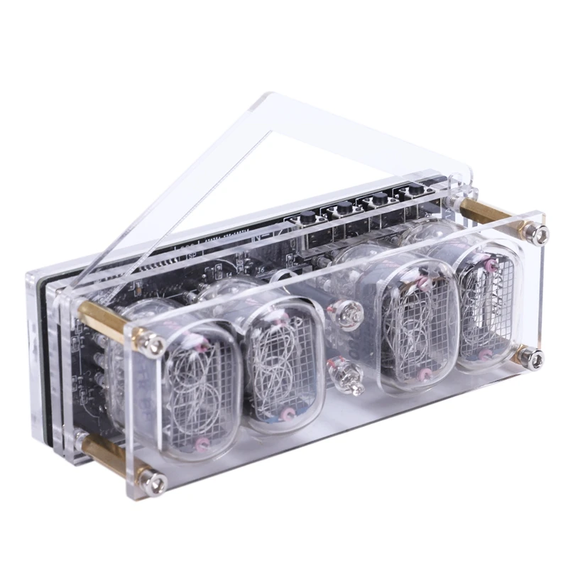

4-Bit IN-12 Integrated Glow Tube Clock with Colorful RGB LED Backlight DIY Magic Clock